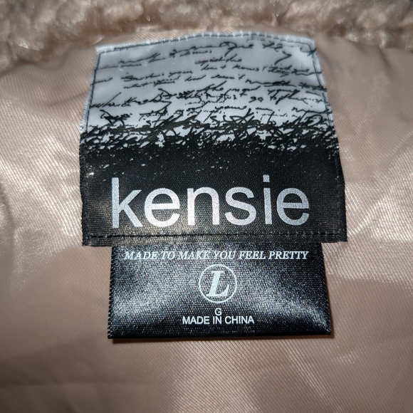 🆕 Kensie reversible fauxfur teddy coat Large nude - Picture 7 of 9